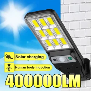 400000LM Solar LED Lights Outdoor With 3 Mode Waterproof Motion Sensor Security Lighting Wall Street Lamp for Garden Patio Path