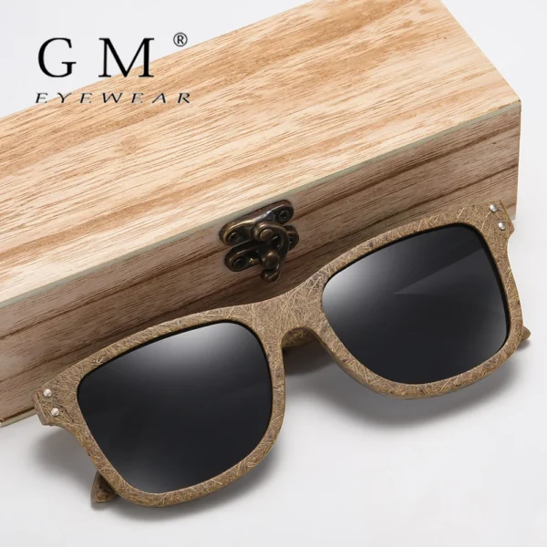 GM brand coconut fiber sunglasses Eco-friendly new wood,made polarized UV400 protection natural degradation glasses