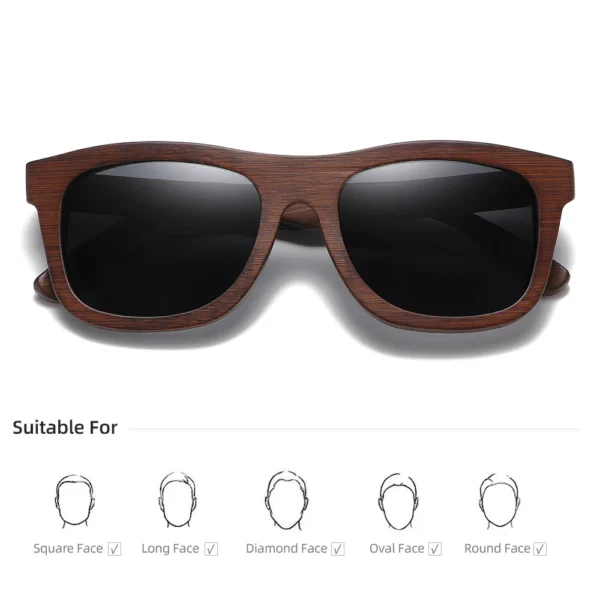 GM Brand Bamboo Sunglasses Polarized handmade natural bamboo wood frame and accept custom LOGO degradable Eco-friendly Glasses - Image 2